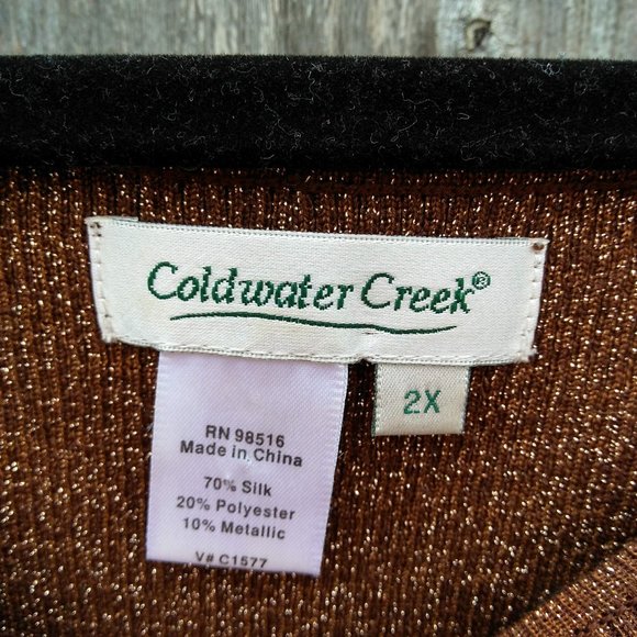 Coldwater Creek bronze metallic tank top 2X - Picture 3 of 4